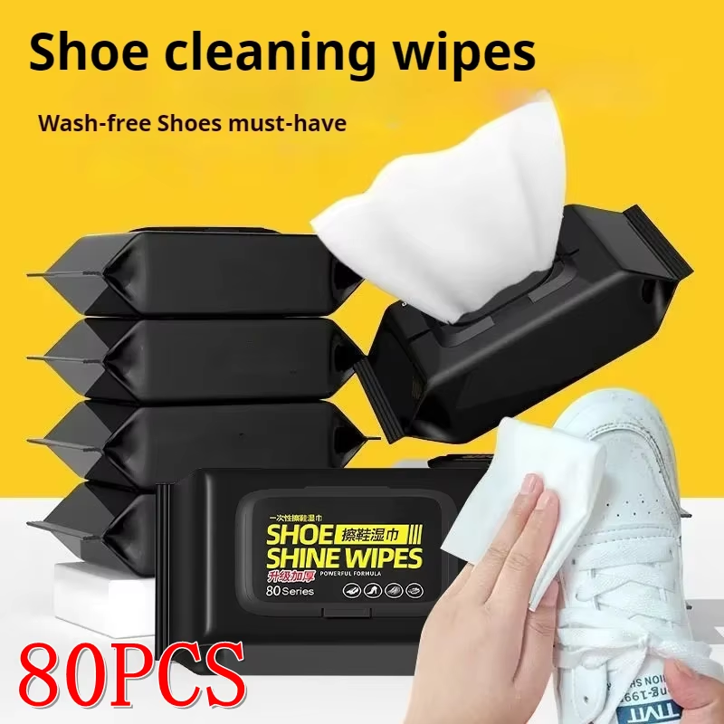 Sneaker Care Wipes - 12/30/80枚入りスニーカークリーナー、靴クリーナー、携帯用使い捨て強力クリーニングワイプ、靴用ワイプクロス、白い靴に使用可能